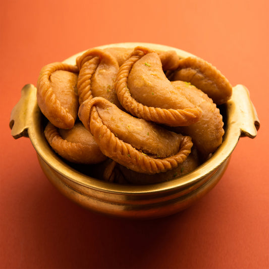 Gujiya, Ghughra, Karangi (Semolina) - 10 Pieces